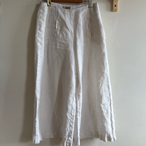 Hermès Paris Vintage 100% Linen Wide-Leg Capris – FR 40 (fits like S/M) - Picture 3 of 8